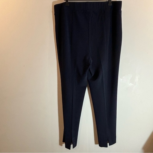 JOSEPH RIBKOFF Sz 16 Pull On Navy Front Seam Back Slit Classic Jersey Knit Pants - Picture 5 of 8